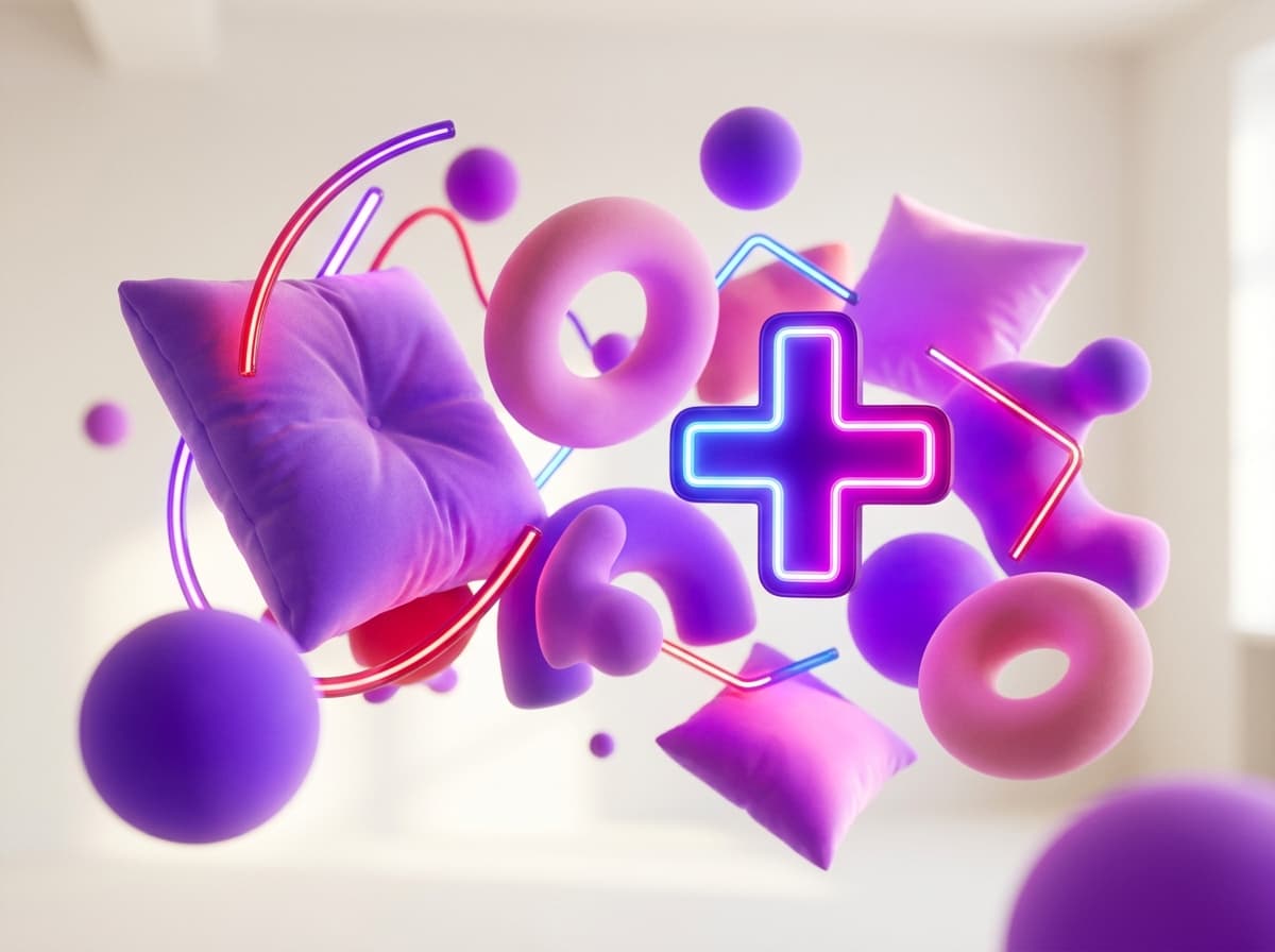Abstract 3D motion design shapes showcasing creative rendering and lighting
